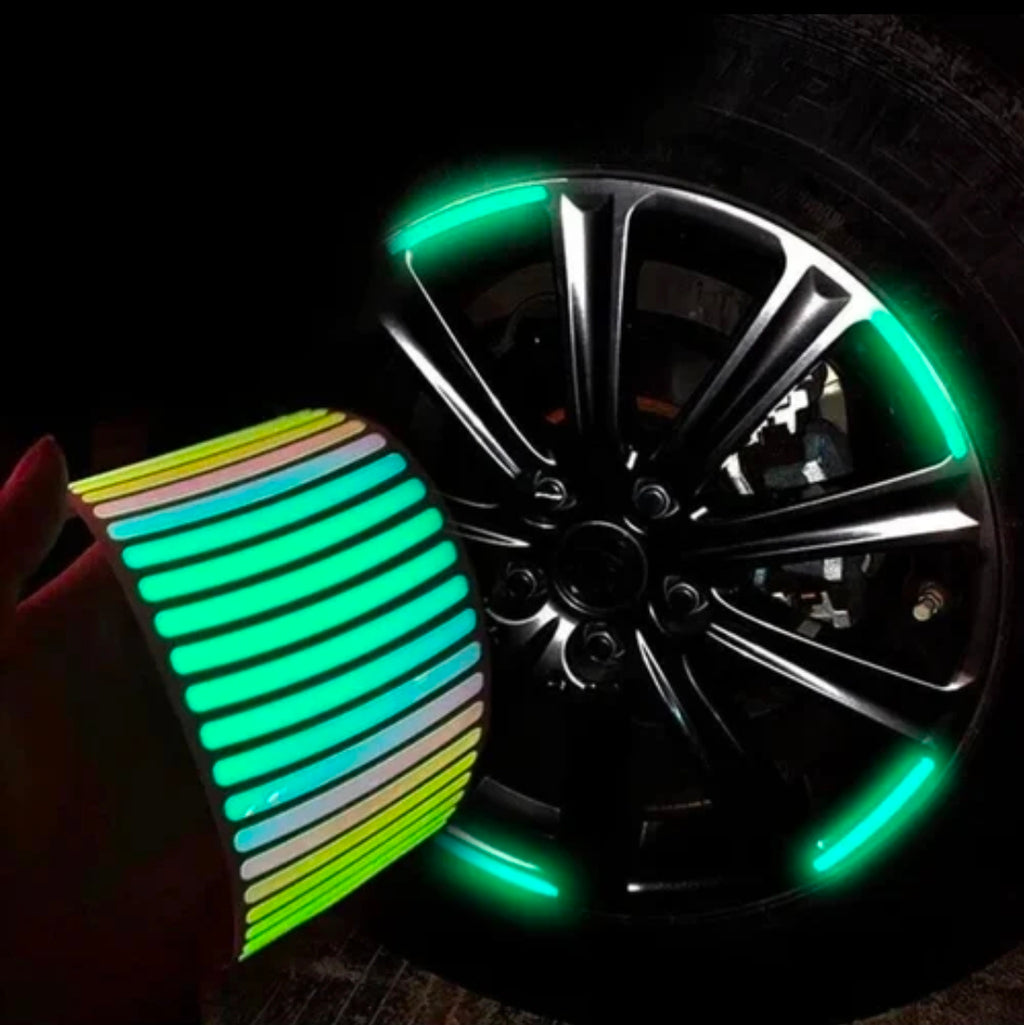 Car & Bike Wheel Glossy Reflector Stickers