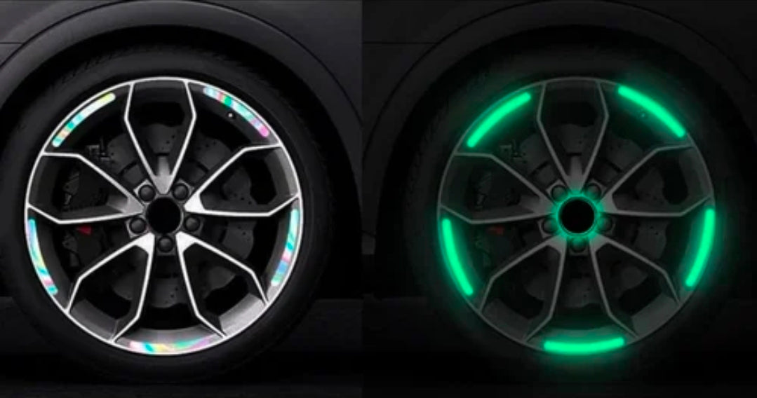 Car & Bike Wheel Glossy Reflector Stickers